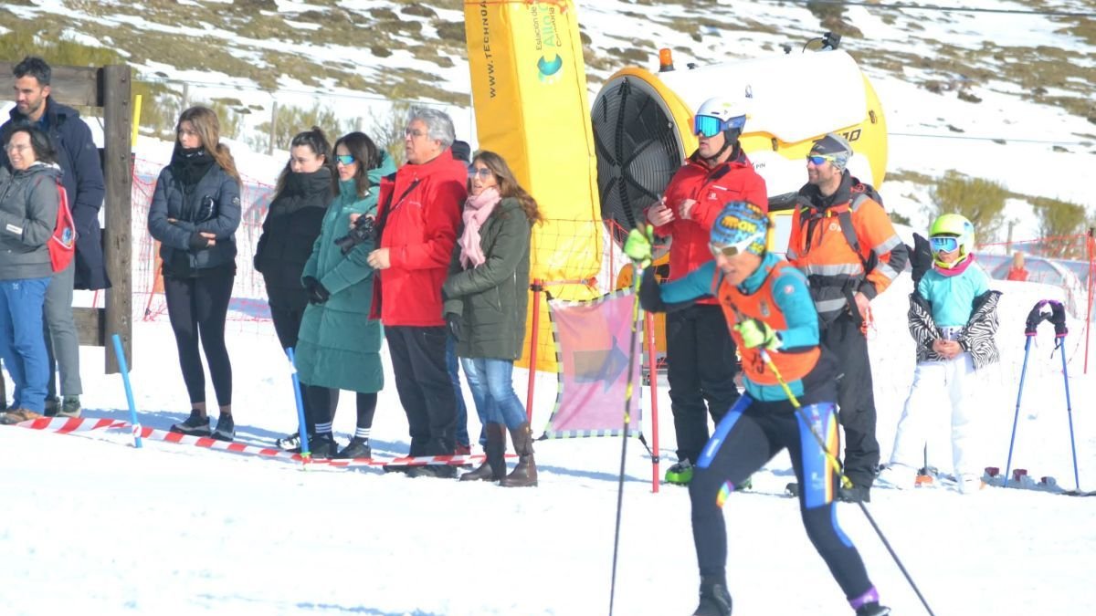 Soraya García Álvarez en el sector de esquí del Nacional de Triatlón de Invierno.