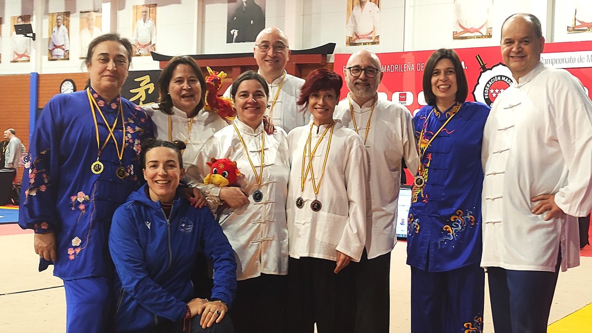 Representantes del Club Taichi León en el torneo de Villaviciosa de Odón (Madrid).