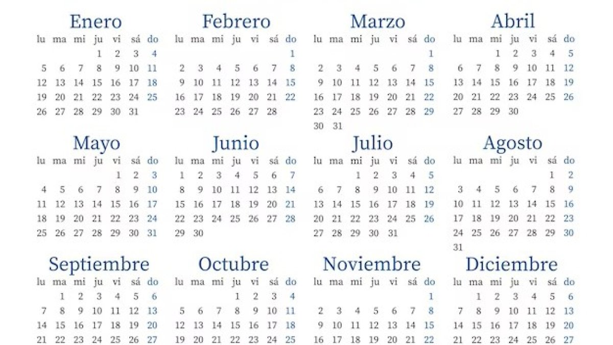 Calendario de 2026.