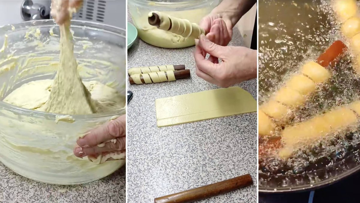 Proceso tradicional de los retorcidos leoneses: amasado artesanal, formado en espiral y fritura dorada, el dulce imprescindible del Carnaval en el Valle de Laciana.