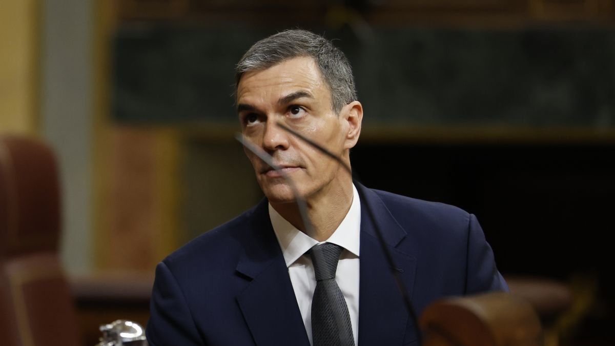 Pedro Sánchez ayer, en el Congreso de los Diputados.