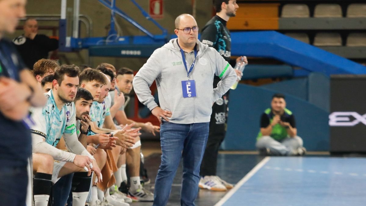 Dani Gordo, en un partido de esta temporada del Ademar en el Palacio de Deportes.