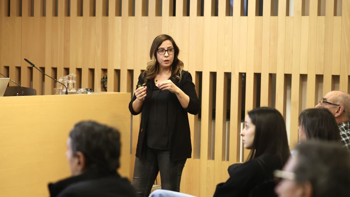 Patricia Guerrero, durante su conferencia este jueves en Sierra Pambley.