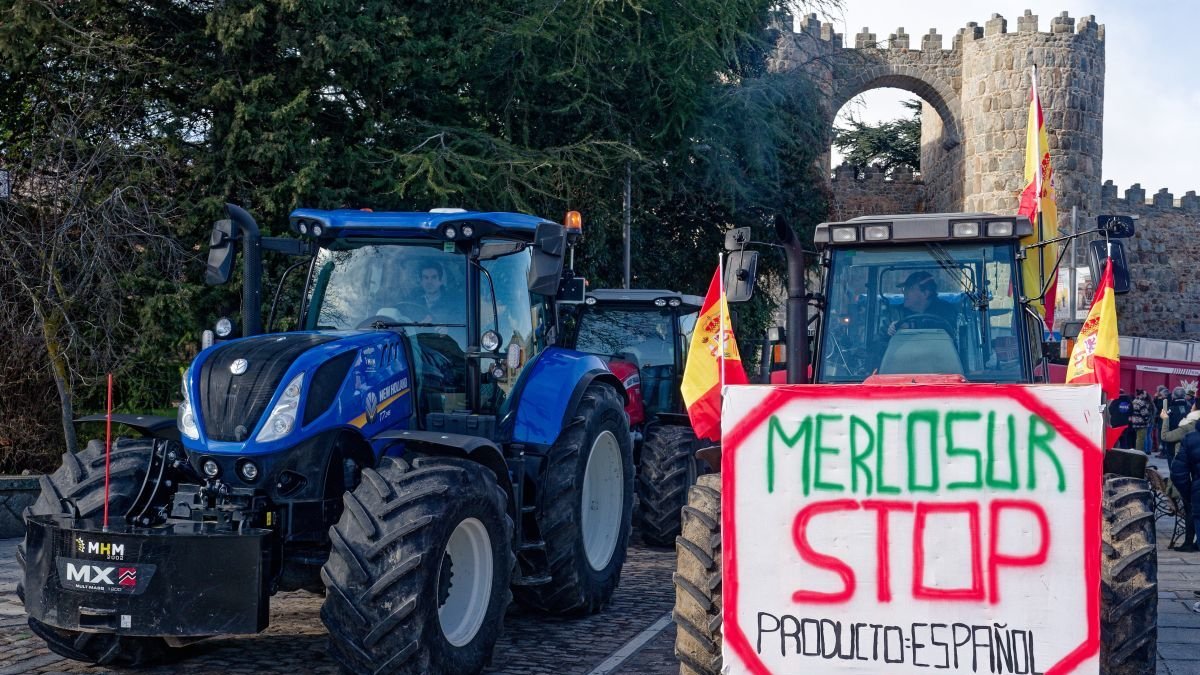 Una de las protestas agrarias contra el acuerdo de Mercosur.