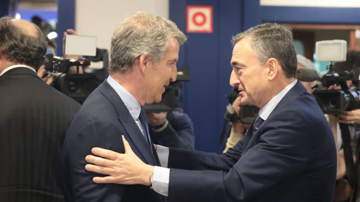 Feijóo y Esteban el miércoles, durante su encuentro en Bilbao.
