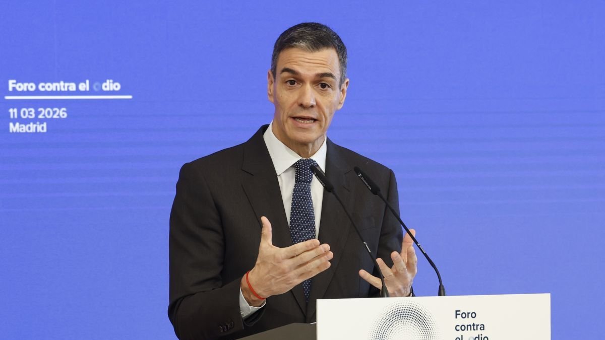 El presidente del Gobierno, Pedro Sánchez, interviene en la inauguración de la primera Cumbre Internacional contra el Odio.
