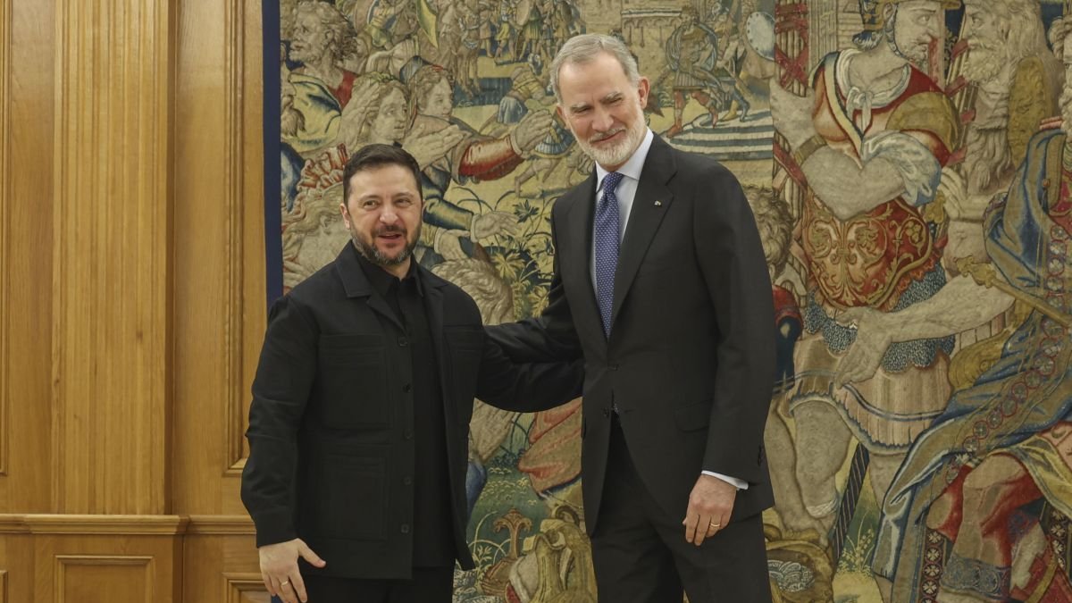 Volodímir Zelenski con el rey en La Zarzuela.