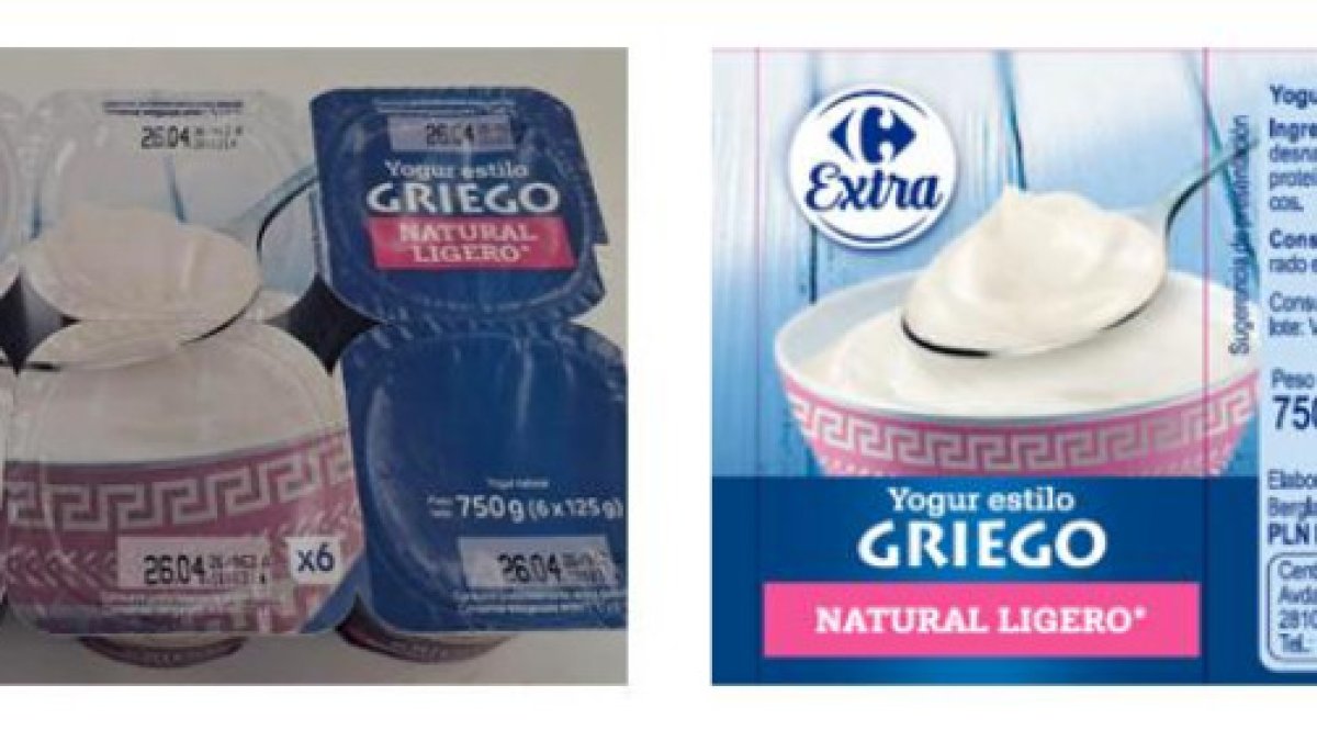 Yogures afectados.