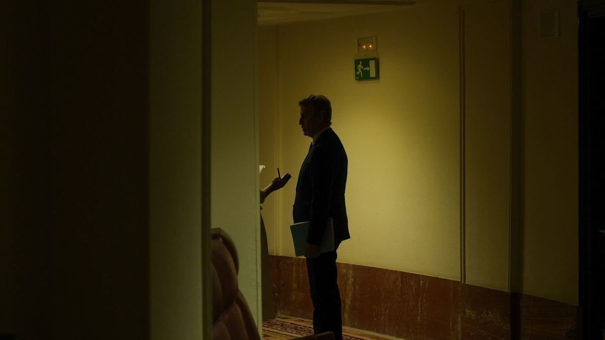 Alberto Núñez Feijóo en una sesión de control al Gobierno en el Congreso.