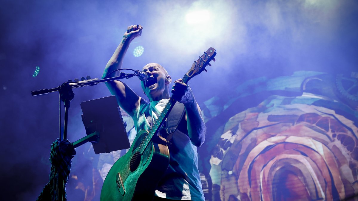 El cantante de Celtas Cortos, Jesús Cifuentes, durante un concierto en Pamplona EFE/Villar López