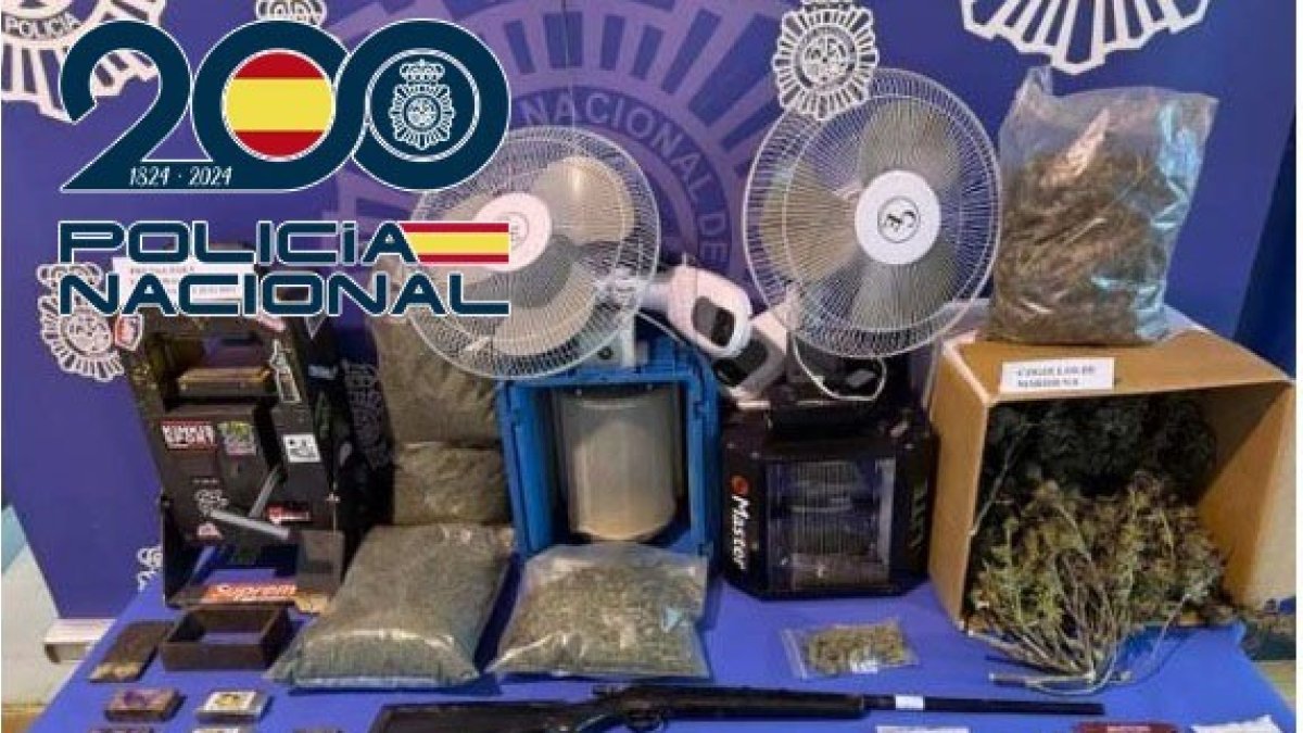 Material incautado por la Policía Nacional.
