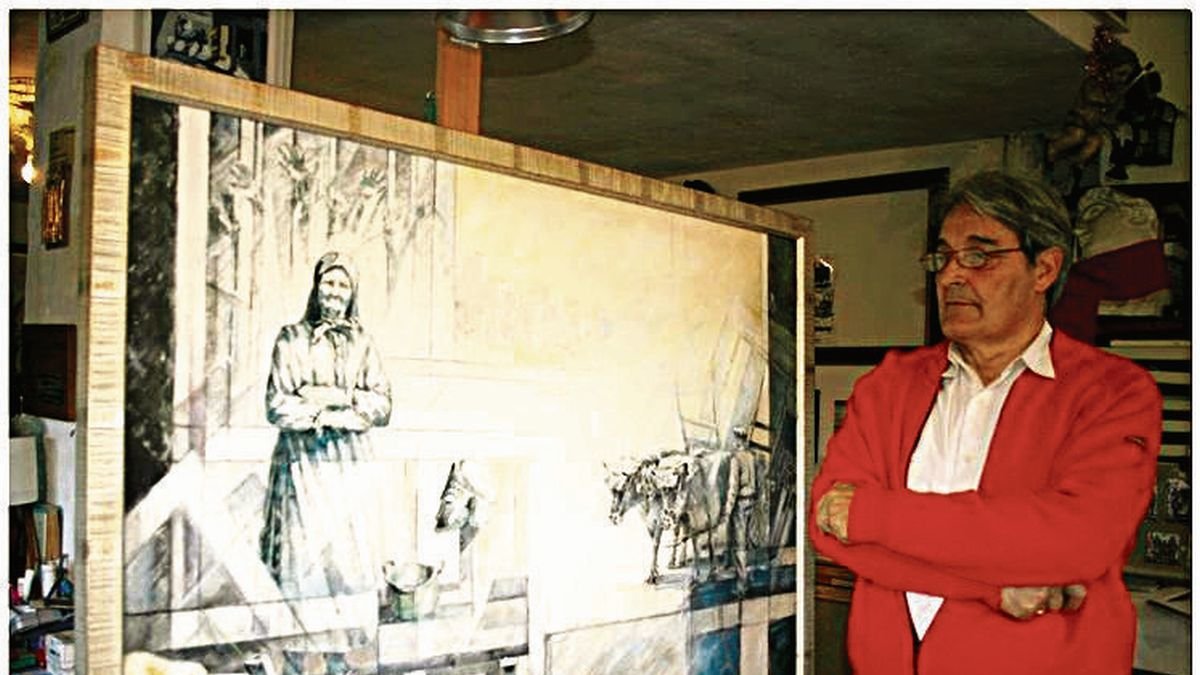 El artista en su estudio.
