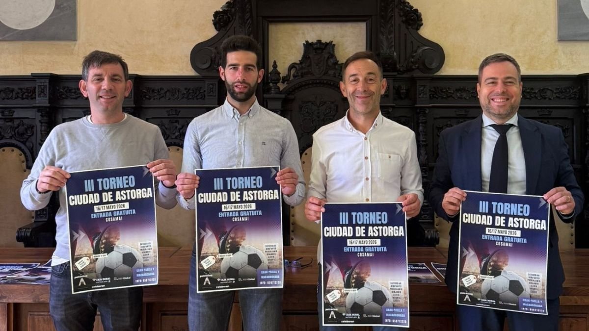 David Álvarez, Hugo Murciego, Julián García y Hugo Puente en la presentación del torneo.