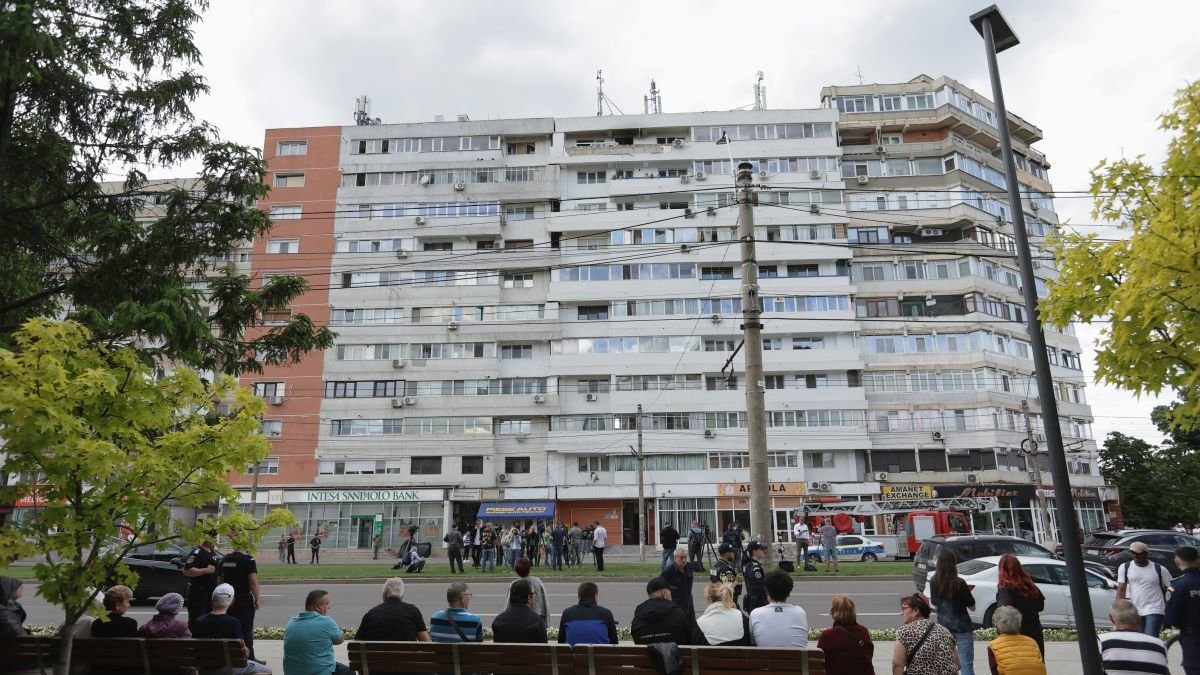 Imagen del edificio dañado por los drones rusos.