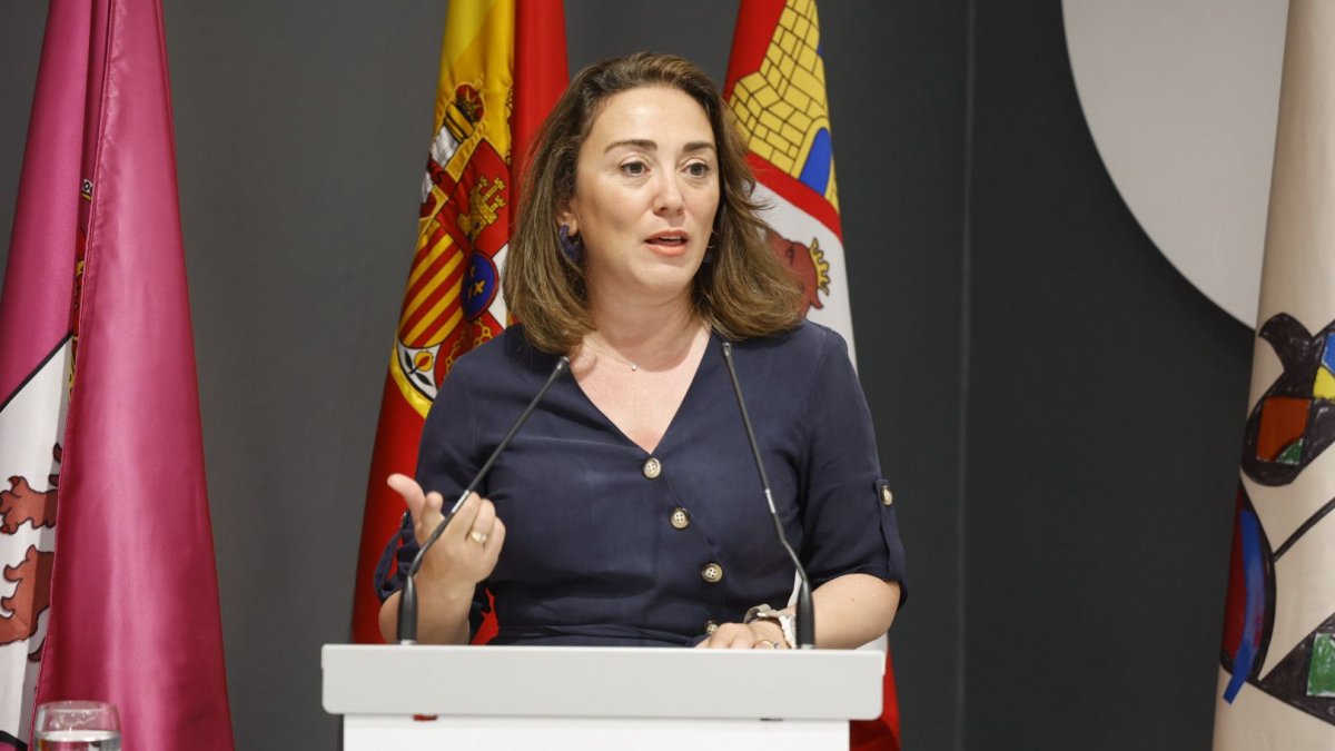 La consejera María González Corral en su intervención
