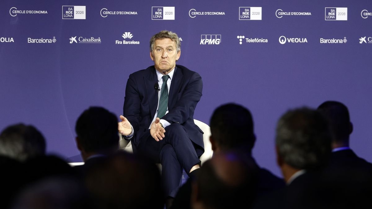 Feijóo ayer, en la reunión anual del Cercle d'Economia, en Barcelona.