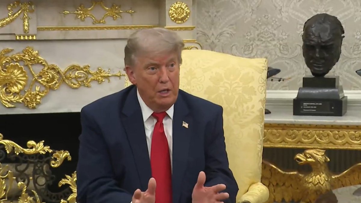 Captura de vídeo de una transmisión de la Casa Blanca en la que Trump afirmó que España era un «desastre» como socio de la OTAN