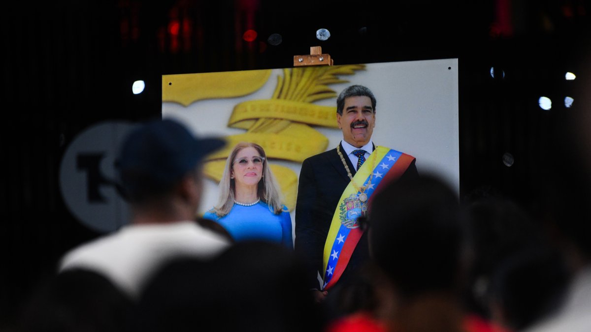 Imagen del presidente venezolano Nicolás Maduro y su esposa, Cilia Flores.