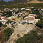 Imagen aérea de la casa pulverizada por una explosión en Alcanar.