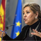 Rosa Valdeón, ayer, en la rueda de prensa posterior al Consejo de Gobierno de la Junta.