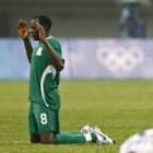 Sani Kaita celebra el triunfo conseguido por Nigeria sobre Bélgica