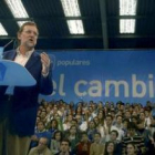 Rajoy ofreció un mitin en el pueblo de Bibiana Aído.