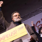 Riera, de la CUP, en su comparecencia para valorar los resultados. MARTA PÉREZ
