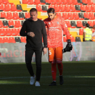 José Antonio Caro jugó en Vallecas su segundo partido como titular con la Deportiva. L. DE LA MATA