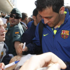 Sergio Busquets fue una de las atracciones para la afición leonesa cuando la expedición del FC Barcelona llegó a La Virgen del Camino el 28 de octubre de 2009. RAMIRO