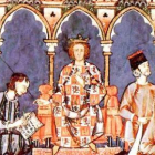 Ilustración medieval de las Cortes de Alfonso IX en San Isidoro.