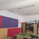 Una de las aulas afectadas en el Colegio Quevedo. DL