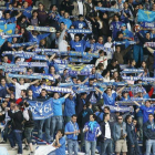 La afición del Oviedo volverá a poblar las gradas del Reino de León. Se espera más de un millar de seguidores azulones.