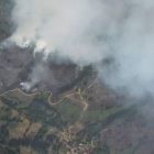 Fotografía aérea del incendio de San Bartolomé de Rueda. JCyL