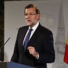 Mariano Rajoy, en una conferencia sobre la reforma de la Administración, el jueves en Madrid.
