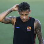 Neymar estuvo a punto de llegar a las manos con su compañero Semedo. JUANJO MARTÍN