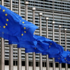 Banderas de la Unión Europea en Bruselas.