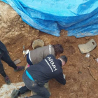 Exhumación de la
fosa de Villadangos
en febrero por la
ARMH, que aún no
está en el mapa.
GAITERO