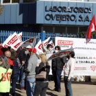 Protesta convocada en mayo por los trabajadores de Ovejero para mantener el empleo. MARCIANO PÉREZ