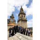 Presidentes y acompañantes, en el tejado de la Catedral.