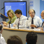 Herrera, ayer, en la reunión convocada por el PP para preparar las elecciones europeas.