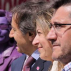 La «ministra de Creatividad», Ángel Villalba, Bibiana Aído yi Francisco Fernández.