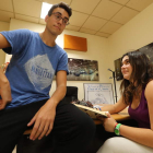 Daniel Rodríguez y Eva Díez, representantes de la Junta de Estudiantes del Campus. ANA F. BARREDO