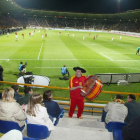 Imagen del primer y único partido disputado por la selección española absoluta en León, el 2 de abril de 2003.