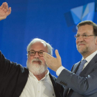 Cañete y Rajoy durante el acto que celebraron en Málaga.