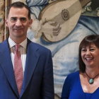El rey Felipe recibe en audiencia en el palacio de la Almudaina a la presidenta de Baleares, Francina Armengol, este lunes