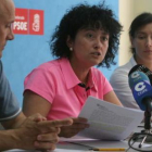 Manuel Ángel Rey, Ángela Marqués y Belén Fernánez, ayer al anunciar la enmienda.