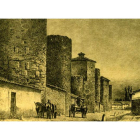 Imagen histórica de la muralla romana en la llamada calle de los Cubos