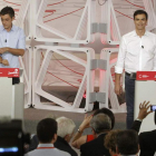 Madina y Sánchez el día del debate de los candidatos.