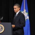 Barack Obama, durante su intervención en la vigilia.