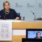 Rosa Valdeón, ayer, en la rueda de prensa posterior al Consejo.